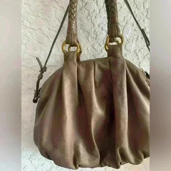 Ellie Tahari Boho Shoulder/Handbag Purse Adjustable Strap Womens Brown Leather - Picture 8 of 14